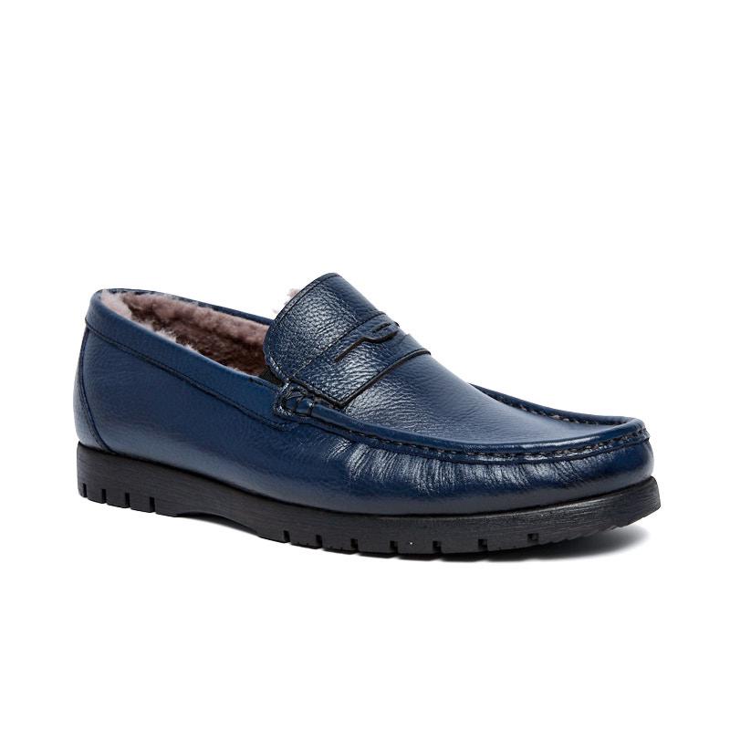 P80528-2602-navy-blue Мокасины муж.кожа-кожа темно-синий